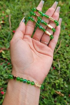 GREEN EVIL EYE MEANING: *Success with your dreams *Enjoyment and contentment *Good health Protect your energy today!