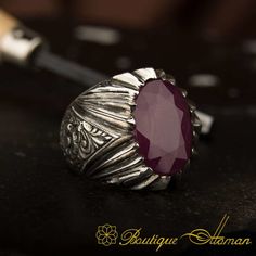 Raw Collection Hand Engraver Ruby Ring Luxury Silver Ruby Ring With Stone Setting, Artisan Oval Engraved Ring, Luxury Engraved Oval Ruby Ring, Artisan Oval Engraved Ring For Anniversary, Luxury Engraved Ruby Ring As Gift, Luxury Engraved Ruby Ring Gift, Artisan Engraved Oval Ring For Anniversary, Artisan Silver Oval Engraved Ring, Artisan Silver Engraved Oval Ring