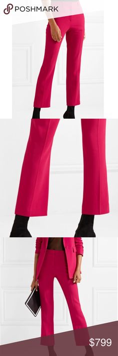 ♣️GIVENCHY Paris•Pants♣️ 💯GIVENCHY ANKLE FLARE PANTS NEW NWT⚜️  Brand💯 GIVENCHY PARIS♦️RETAILS $1020♦️   SIZE 38 IT   Color Fuchsia Pink  Material Silk Viscose Elastane Acetate  Will take considerable offers    NEVER WORN Givenchy Pants & Jumpsuits Chic Purple Evening Bottoms, Pink Tapered Leg Office Pants, Tailored Chic Pink Pants, Chic Tailored Pink Pants, Pink Elastane Bottoms For Night Out, Pink Elastane Pants For Work, Elegant Stretch Purple Pants, Pink Elastane Pants For Workwear, Chic Purple Ankle-length Pants