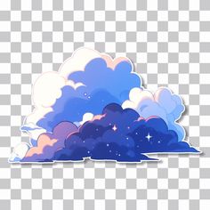 clouds and stars on a transparent background