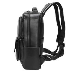 This black leather laptop backpack is reinforced with hardware at shoulder straps and the zipper connection,making it sturdy and durable.In addition,the stylish design of this bag will keep you trandy.It’s a great idea as a gift for your husband,son and friends.     ITEM DETAILS   Main Material: Genuine Leather    Closure Type: Zipper    Style: Fashion    Item Type: Backpacks    Size: L14.9" * H11" * W7.0" ( can fit 14 inches laptop)        FREE SHIPPING & 10% OFF YOUR FIRST ORDER  🖐 ️Handmade Business Laptop Backpack With Adjustable Strap, Modern Large Capacity Laptop Backpack, Large Capacity Rectangular Business Backpack, Black Leather Shoulder Bag For Students, Classic Black Laptop Backpack, Black Leather Laptop Bag For School, Leather Backpack With Zipper Closure For Students, Business Backpack With Adjustable Strap, Business Laptop Bag With Adjustable Strap