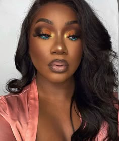 Brown Eyeshadow Looks Black Women, Under Eye Makeup Black Women, Smokey Makeup Looks Black Women, Bright Under Eye Makeup, Eye Makeup Black Women, Eyeshadow Looks Black Women, Smokey Makeup Looks, Makeup On Brown Skin, Bright Under Eye