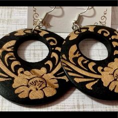 Costume Other Colors Available Bundle And Save! Handmade Black Earrings, Dangle Hoop Earrings, Wood Ideas, Teardrop Dangle Earrings, Stud Jewelry, Bow Earrings, Vintage Heart, Gold Rhinestone, Blue Pearl