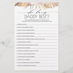 a card with the words, who's your daddy best?