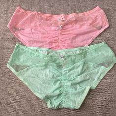 All Size S Pink/Green Silver Bow Mesh Hiphugger Panties. Pink Is Nwt Green Is Nwot Summer Green Bottoms For Sleepover, Cute Green Stretch Bottoms, Pink Summer Sleepwear Brief, Cheap Green Victoria's Secret Intimates, Victoria's Secret Pink Lined Bra, Victoria's Secret Pink Brief Bottoms, Vs Pink Panties Collection, Victoria's Secret Pink Floral Print Bra, Victoria's Secret Pink V-neck Sleepwear