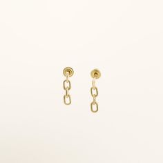 Item No: MJE16100 Metals: 14K Solid Gold Item Size: H : 10.76mm Item Weight: 0.51g Back Finding: 14K Solid Gold Screw-backs 14k Yellow Gold Jewelry With Box Chain, Classic Dangle Earrings With Cable Chain, 14k Gold Cable Chain Drop Earrings, 14k Gold Drop Earrings With Cable Chain, Minimalist Oval Link Earrings For Formal Occasions, Elegant 14k Gold Cable Chain Earrings, Elegant 14k Gold Oval Link Earrings, Classic Drop Earrings With Cable Chain, Fine Jewelry 14k Gold Cable Chain Earrings