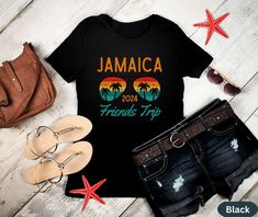 Looking for a cute, matching set of family trip vacation shirts for a Jamaica Holiday in 2024 for the all ages?   If you are looking for a unique way to commemorate your upcoming friends or family vacation? Look no further than our custom family vacation shirt! Whether you're planning a cruise, a beach trip, or a Christmas  vacation, our shirts are perfect for capturing all the memories together. Plus, our designs are totally customizable with your family name and location of your trip - so you Casual Black T-shirt For Family Vacation, Casual Letter Print Shirt For Family Vacation, Casual Shirt With Letter Print For Family Vacation, Casual Relaxed Fit Shirt For Family Vacation, Family Matching Vacation T-shirt, Family Matching Summer Vacation Shirt, Family Matching Shirt For Summer Vacation, Summer Family Matching Shirt For Family Vacation, Family Matching Summer Shirt For Vacation