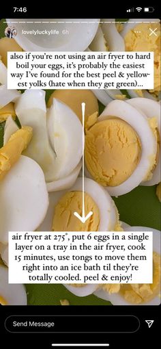 an image of eggs being boiled in the air with text overlayed on it