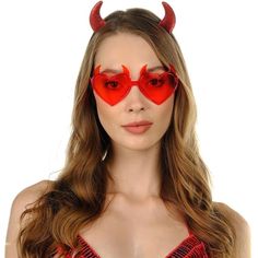 Package Contents - Each Set Includes 1 Piece Of Glitter Red Devil Ears Headband And 1 Piece Of Heart-Shaped Devil Horns Glasses. Size: Universally Sized To Fit Children, Teens, Adults, And Kids. Horns Headband, Devil Horns, Horn Headband, Red Devil, Ears Headband, Kids Halloween, Ear Headbands, Kids Costumes, Halloween Costumes