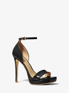 Fashion Shoes Sandals, Classy Shoes, Fun Heels, Beautiful Heels, Heels Classy, Leather Platform Sandals, Black Sandals Heels, Shoe Fits, Sky High