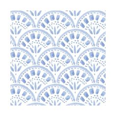 a blue and white wallpaper with an intricate design