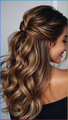 Classy Hairstyles Women, Long Hairstyles Dressy, Side Swept Hairstyles Medium, Easy Long Wedding Hair, Fall Formal Hairstyles, Long Formal Hairstyles Down, Balayage Hair Wedding, Mother In Law Wedding Hairstyles, Emily Simpson Hair