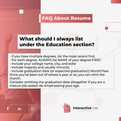 a poster with the words faq about resume and an image of a person raising their hands