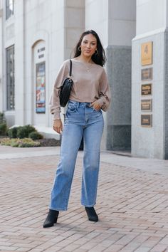 Medium Light Wash Super High Rise Dad Jeans - Magnolia Boutique Revival Clothing, Fall Style Guide, Gameday Dress, Camel Sweaters, Casual White Dress, Dad Jeans, Subtle Elegance, The Medium, Game Dresses