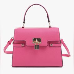 Cute Purse, Solid Color Small Satchel, Crossbody Fashion Shoulder Bag Condition: Brand New Color: Pink Size: 9.25"(W) X 4"(D) X 7.5"(H) Top Handles With 4.5" Drop & Long Adjustable Crossbody Shoulder Strap With 26" (Max) Drop Material: Faux Saffiano Leather & Gold Tone Hardware With Magnetic Closure Details Please Visit Http://Luxurysaver.Square.Site Pink Box Bag With Top Carry Handle For Office, Pink Office Box Bag With Top Carry Handle, Pink Satchel For Office, Chic Pink Box Bag For Office, Elegant Pink Shoulder Bag With Hasp Closure, Formal Pink Bag With Hasp Closure, Chic Pink Shoulder Bag With Hasp Closure, Gold-tone Hardware Satchel Box Bag, Pink Satchel With Hasp Closure