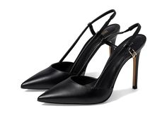 MICHAEL Michael Kors Veronica Sling Pump - Women's Shoes : Black : Make a gorgeous fashion statement by stepping into the party in the chic and classy MICHAEL Michael Kors Veronica Sling Pumps crafted with an ankle strap and buckle closure. Leather upper. Leather lining and insole. Slip-on style with buckle closure on the ankle strap. Point toe construction. Metallic hardware detailing on the ankle strap. Man-made outsole. Imported. Measurements: Heel Height: 4 in Weight: 7 oz Product measuremen Michael Kors Heels, Black Shoes Women, Michael Kors Shoes, The Chic, Shoes Black, Womens Heels, Women's Pumps, Fashion Statement, Women's Shoes