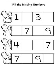 the missing numbers worksheet for children to learn how to write and draw them