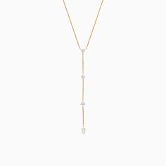 The Ecksand Four-Diamond Lariat Necklace shown with Natural VS2+/F+ in 14k Yellow Gold Necklace Drawing, Diamond Bar Necklace, Types Of Diamonds, Diamond Bar, Recycled Gold, Rose Gold Diamonds, Lariat Necklace, Conflict Free Diamonds, Bar Necklace