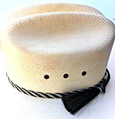 Black/White 100% genuine horsehair 3 strand hat band. Approximately 1/2" band width. Two 4" horsehair tassels. Will adjust from approx. 24" to 28" to fit most hats. Makes a Great Gift  MADE IN THE USA !! Check out my other listings for more color options. Horse Hair Tassels, Horse Hair, Hat Band, Color Options, Accessories Hats, Tassels, Made In The Usa, Shoe Accessories, Great Gifts