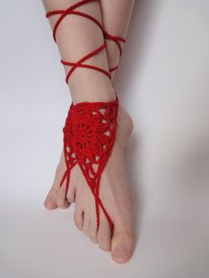 "These barefoot sandals are perfect for the beach as you can feel the sand beneath your feet whilst also making a fashion statement and having pretty feet. * Original design * Bright Red color * 70% Bamboo + 30% Cotton * Very soft, comfortable and luxury * One size fits all * No beads, No stones, No sequins * Only soft natural yarn The same design in pure WHITE color: https://www.etsy.com/listing/186596424/pure-white-crochet-barefoot-sandals-foot?ref=shop_home_active_15 IVORY color: https://www. Lace Barefoot Sandals, Accessories Beach, Crochet Barefoot Sandals, Milk Color, Elegant Heels, Foot Jewelry, Crochet Slippers, Wedding Bridesmaid, Black Crochet