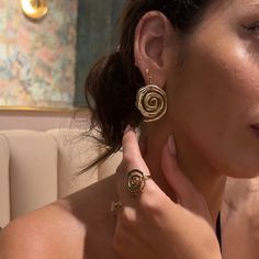 Gold Earrings Big, Trip Moodboard, Big Gold Earrings, Big Earrings Gold, Large Gold Earrings, Big Statement Earrings, The Golden Ratio, Beach Earrings, Swirl Earrings