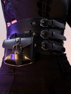 Unleash your inner cyberpunk with our Silver/Black Futuristic Corset Belt with Waist Bag. The corset belt accentuates your waistline, offering a flattering silhouette while adding a touch of cyberpunk flair. The attached waist bag provides convenient storage for your essentials, making it as practical as it is stylish.  Garment Size   	 		 			Size 			Free Size 		 		 			Waist 			65-78 		 		 			Width 			12 Futuristic Corset, Cyberpunk Bag, Black Cyberpunk, 90's Punk, Male Steampunk, Steampunk Fashion Female, Mesh Gloves, Steampunk Fashion Male, Punk Accessories