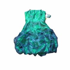 Strappy Back Bubble Formal Dress Morgan & Co 3/4 Teal Green Color. Length: 27" Y2k Prom Dress, Green Formal Dresses, Sparkly Prom Dress, Black Tie Formal, Teal Green Color, Purple Prom, Strapless Prom Dress, Sequin Formal Dress, Strapless Floral Dress