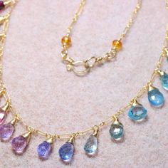 Rainbow Gemstone Necklace Colorful Stone Necklace Precious Gemstone Necklace Multi Stone Drop Necklace Rainbow Necklace Sapphire Necklace (30763 - 6) Elegant Rainbow Pendant Necklaces, Rainbow Multi-stone Pendant Jewelry, Rainbow Multi-stone Jewelry For Jewelry Making, Rainbow Multi-stone Necklace In Fine Jewelry Style, Rainbow Gemstone Pendant Jewelry, Rainbow Gemstone Pendant Necklace, Elegant Rainbow Jewelry With Gemstone Accents, Rainbow Stones Jewelry For Jewelry Making, Elegant Rainbow Gemstone Bead Necklace