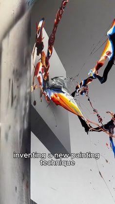 an artistic painting is shown with the words, inverting a new painting technique