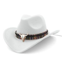 White Western Cowboy, Cowgirl Hat, Multicolor Bull Strap, Men Women, One Size Harley Davidson Hats, Country Clothes, Camouflage Hat, Bucket Hat Black, Cowgirl Hat, Cowboy Cowgirl, Cowgirl Outfits, Cowgirl Hats, Womens Baseball Cap