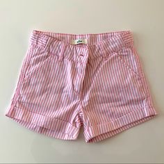 Pinstripe Shorts Size 10 Playful Striped Bottoms For Summer, Playful Striped Summer Shorts, Playful Striped Shorts For Summer, White Striped Shorts For Spring, Pinstripe Shorts, Kids Bottoms, Pink White, Plum, Size 10