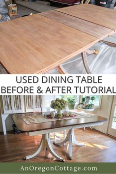 the before and after photos of a dining table