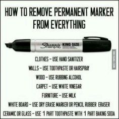 the instructions for how to remove permanent marker from everything you can do with sharpie pens