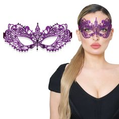 PRICES MAY VARY. Elegant Design: These masquerade masks are a must-have accessory for any formal event or party, adding a touch of sophistication and mystery to your outfit. The intricate lace pattern and beautiful colors make them a show-stopping accessory that is sure to turn heads and make you feel like a true queen Comfortable Fit: We know that comfort is just as important as style, which is why these masks are made from lightweight and breathable materials that feel great against your skin. Adjustable Masks For Halloween Cosplay, Adjustable Gothic Costume Accessories For Masquerade, Gothic Eye Mask For Costume Party, Gothic Adjustable Masquerade Mask For Costume Party, Gothic Masquerade Mask For Carnival Cosplay, Gothic Masquerade Eye Mask For Costume Party, Gothic Eye Mask For Masquerade Costume Party, Adjustable Gothic Masks For Costume Party, Purple Costume Accessories For Halloween Cosplay