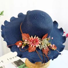 49232370336026 Hat With Flowers, Polish Christmas, School Pencil Case, School Pencils, Sun Cap, Head Accessories, Wide Brimmed, Earring Backs, Straw Hat