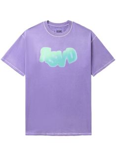 multicolour cotton graffiti print round neck short sleeves straight hem Summer Purple Logo Print T-shirt, Summer Purple T-shirt With Logo Print, Graffiti Prints, Purple Guy, Purple Shirt, Pastel Purple, T Shirt Vest, Cotton T Shirt, Printed Cotton