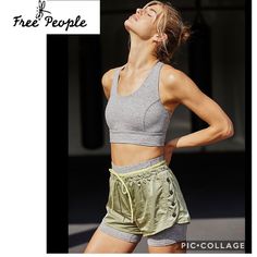 Free People Movement Opal Shorty Shorts Size Large Drawstring Adjustable Closure 100% Nylon Lined - 44% Nylon /38% Polyester /18% Elastane Layered Look Rounded Dolphin Hem Line High Shine Finish Two-Tone Green Elasticized Waist Side Snap Buttons Back Zippered Pocket New! Never Worn (Stock Pictures Show It Layered With Gray - These Are The Green Shorts) Extremely Comfortable And Durable Lying Flat Front Waist Measures Approx 14 1/2” Length Is Approx 11” Clean Smoke-Free Home Msrp $78 Spring Yoga Shorts Made Of Nylon, Facial Reconstruction, Shorty Shorts, Side Snap, Free People Movement, Green Shorts, Shorts Athletic, Layered Look, Stock Pictures