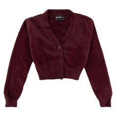 Experience the warmth and coziness of the season with this gorgeous maroon fuzzy cropped cardigan. Feel the softness as you wrap yourself up in style and comfort - perfect for cuddling up in chilly weather. Brighten up any wardrobe with this elegant and timeless classic! - Brand: 100% Nylon - Hand Wash Cold/Lay Flat to Dry Fuzzy Cropped Cardigan, Chilly Weather, Gift List, Blue T, Cropped Cardigan, Blue Tshirt, Cropped Sweater, Timeless Classic, White T