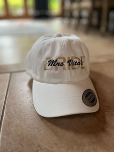 Custom embroidered hat for the bride to be Custom Embroidered Hats, Embroidered Hat, Embroidered Hats, Bride To Be, Gift Accessories, Trucker Cap, Gift Baskets, The Bride, Caps Hats