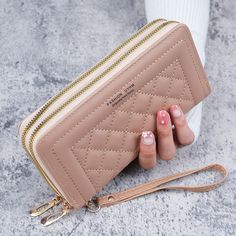 Simplicity Fashion, New Mobile Phones, Mobile Phone Bag, Line Patterns, Watch Necklace, Zipper Bags, Phone Bag, Long Wallet, Leather Clutch