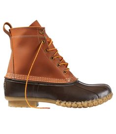 Featuring a premium leather upper inspired by L. L. 's original boot – built for the road less traveled in 1912 and keeping feet comfortable ever since. Order usual size when wearing heavyweight socks. Half sizes order down (i. e. - 9 & 9 1/2 order size 9). Order 1 size down if wearing Light or Midweight socks. Half sizes order 1 & 1/2 sizes down (i. e. - 9 & 9 1/2 order size 8). Water-resistant, premium full-grain leather upper inspired by L. L. 's original boot. Leather pull-on loop at back co The Road Less Traveled, Road Less Traveled, Rubber Boot, Bean Boots, Men's Boots, Leather Pulls, Ll Bean, L L Bean, Brown Boots