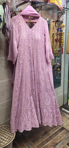 Check out this item in my Etsy shop https://www.etsy.com/listing/953657318/lucknowi-chikankari-anarkali-suit-hand Chikankari Couple Outfits, Lucknowi Anarkali Dress, Chikankari Georgette Suits, Lace Anarkali Suits, Lakhnavi Dress Pattern, Georgette Chikankari Anarkali, Lucknowi Chikankari Anarkali Suits, Lucknowi Anarkali Suits, Lucknowi Kurta Woman