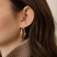 These gold hoop earrings are light-weight and perfect for everyday wear! They make a beautiful statement and will be your new favorite!  - - - D E T A I L S - - - * THICK plating of 14k Gold, Rhodium, or Rose Gold over 925 Sterling Silver * 34mm Diameter * 4mm Thickness  * Super light-weight  * Nickel-free & hypoallergenic  * Sold as a pair  Dot Studs on Model https://samijewels.etsy.com/listing/1434999445 Made with 100% Pure Love! ♡ Happy to answer any questions you may have! 🥰 Let's Connect! 🥰 IG: samijewels_ Everyday Hoop Earrings With Lever Back Ear Wires, Earrings Gold Hoops, Hoops Silver, Hoop Earrings Gold, Pure Love, Gold Hoops, Jewelry Earrings Hoops, Gold Hoop, Silver Hoops