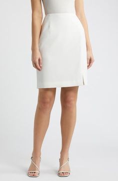 Update your office wardrobe with this crisp pencil skirt that has a touch of stretch for added comfort. 21" length Hidden zip closure Lined 96% polyester, 4% elastane Dry clean Imported Valentino Designer, Office Wardrobe, Hairstyling Products, Rollerball Perfume, Fragrance Design, Designer Clothes For Men, Women's Summer Fashion, Office Wear, Travel Size Products