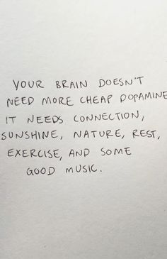 a piece of paper with writing on it that says, your brain doesn't need more cheap drama