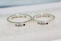 ✤ The ring is a Solid High-Quality Sterling Silver Ring. (Nickel free ring) ✤ Unique and personalized, you can add name, date, initials, quote, signature, handwriting, picture, etc. Make it only one piece in the world. ✤ Using a computer engraving machine to engrave the ring. Many font designs, consistently line and sharp. IF YOU HAVE ANY QUESTIONS or REQUEST, PLEASE CONTACT ME. = RING DETAILS = ✤ Band wide: 4 mm (If you want other wide, please visit my shop or contact me.) ✤ Engraved Color: Bla Sign And Symbols, Roman Numeral Ring, Best Friend Rings, Schrift Design, Friend Rings, Three Best Friends, Memorial Ring, Promise Rings For Couples, Engraved Ring