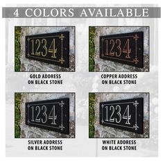 Order Today And Get Free Shipping! UPC CODE: 641320691877 • MADE FROM SOLID STONE. Measures 12" x 6" x 0.375"• 4 ADDRESS COLORS - 1)Gold on Black Granite 2)Silver on Black Granite 3)White on Black Granite 4)Copper on Black Granite 5)Black Address on Tan Limestone• After your purchase, our friendly, U.S. based representatives will send you a design layout for your approval.• Your address / Home number will be deep-carved into the stone and painted• SHIPS FAST!! These plaques are made from the highest-quality materials. Our signs will be deep etched into stone. All house number signs are hand made with superior craftsmanship, and inspected with the closest scrutiny. Our signs offer unique simplistic beauty. These beautiful house numbers are easy to read and durable. Our custom address marker Address Marker, House Number Plaque, House Number Sign, Bourbon Street, Address Plaque, Black Granite, Great Housewarming Gifts, Address Sign, Real Stone