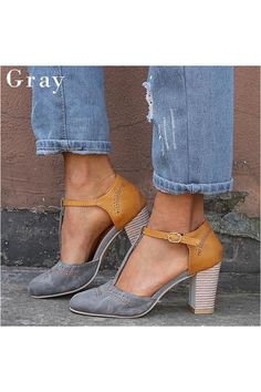 Gray Closed Toe Heels For Summer, Casual Gray Heels For Spring, Gray Round Toe Heels For Spring, Spring Gray Round Toe Heels, Gray Spring Heels With Round Toe, Gray Closed Toe Casual Heels, Gray Medium Width Round Toe Heels, Gray High Heels For Spring, Gray Round Toe Medium Width Heels