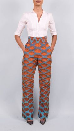 PRODUCT DETAILS: A lightweight High Waist Pant, made of African Ankara print with side pockets. Plus Size, Free Shipping. Wide Selection. 100% Stress-free Returns and Refunds. Easy Payment plan. Good Deals. We deliver Custom Pant, made by our World Class Designers, within 2 to 3 weeks to YOU. Want to look and feel beautiful, this 100% Cotton Dress, made in Nigeria is looking for you. Good For Partying, Business and hanging out with friends. Multicolor, Blue, Red, Brown. Sizes run from Petite ... Blue High-waist Printed Bottoms, Blue High Waist Printed Bottoms, High Waist Printed Blue Pants, High Waist Blue Printed Pants, Blue High Waist Printed Pants, Casual Wide Leg Pants With Bold Print, Multicolor Bold Print Wide Leg Pants, Multicolor Wide-leg Pants With Bold Print, Red Printed Wide Leg Bottoms