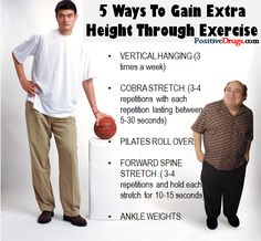 a man standing next to another man in front of a white background with the words 5 ways to gain extra height through exercise